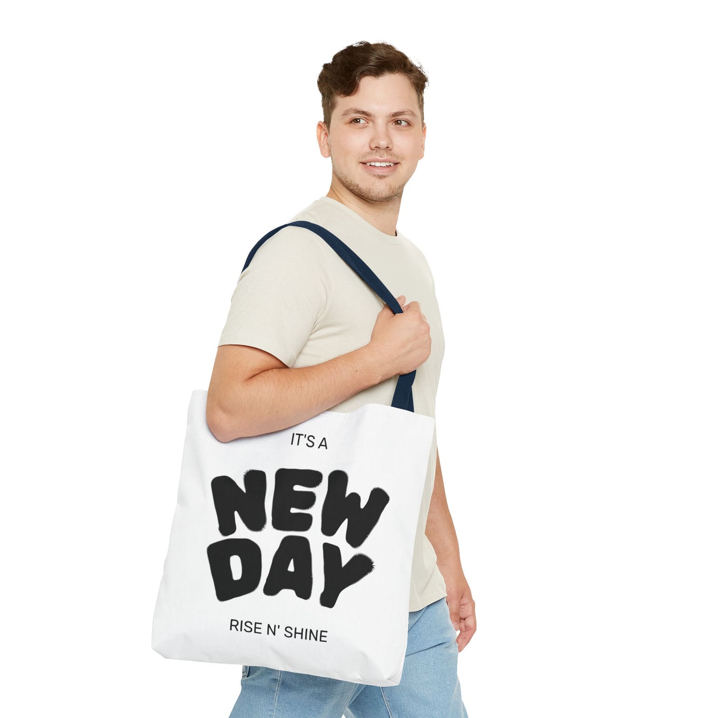 Joyful New Day Tote Bag - Inspirational Quote Carryall