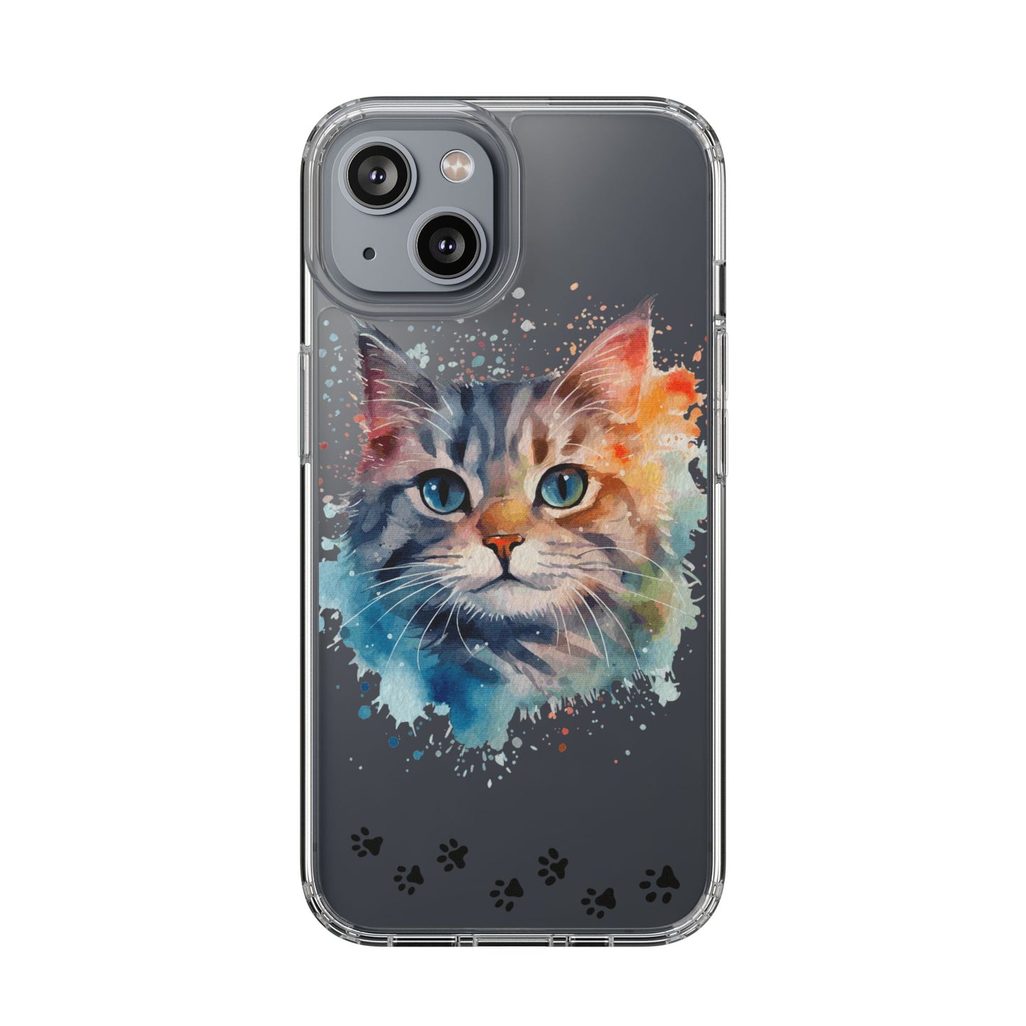 Artistic Cat Clear Case - Colorful Pet Lover Phone Cover