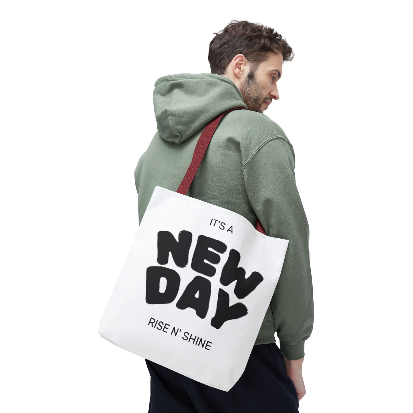 Joyful New Day Tote Bag - Inspirational Quote Carryall