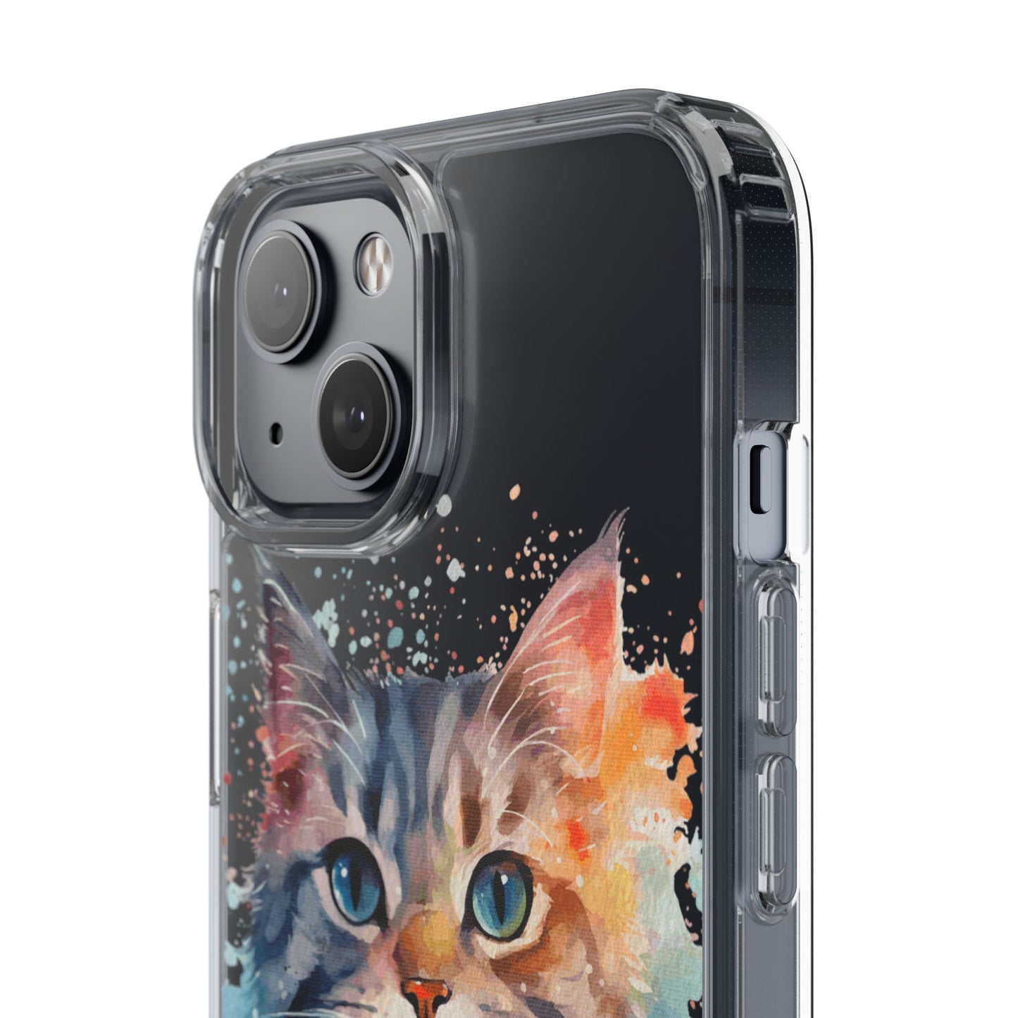 Artistic Cat Clear Case - Colorful Pet Lover Phone Cover