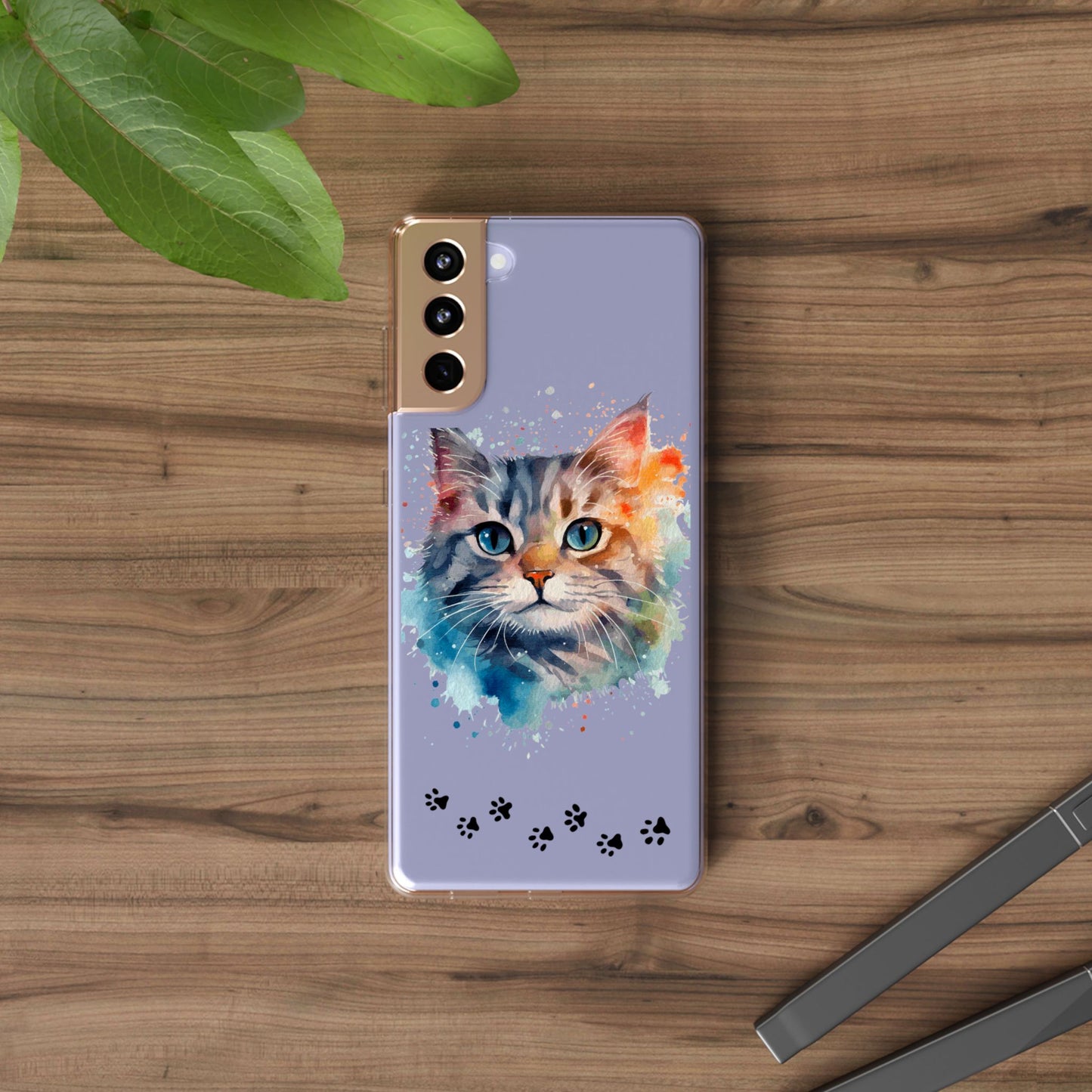 Artistic Cat Clear Case - Colorful Pet Lover Phone Cover