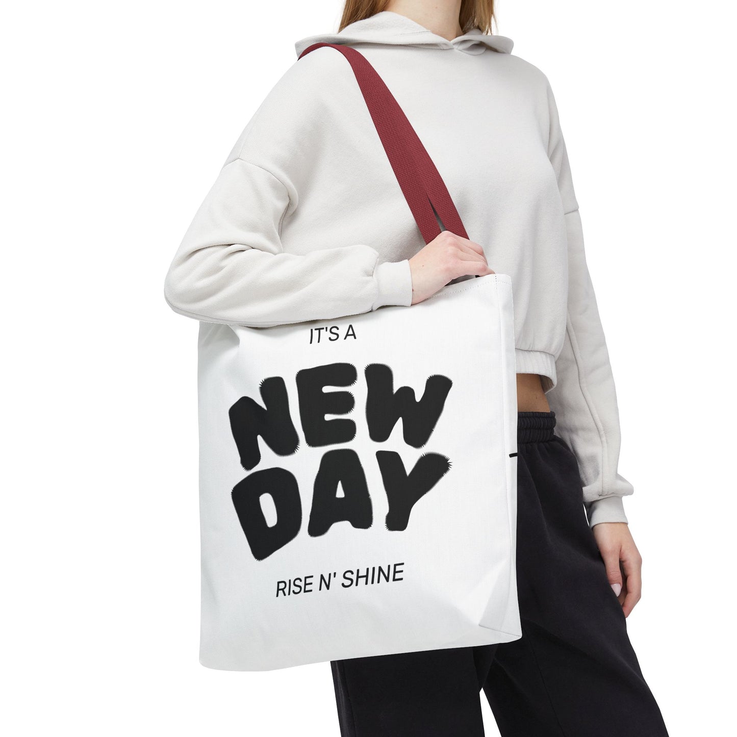 Joyful New Day Tote Bag - Inspirational Quote Carryall