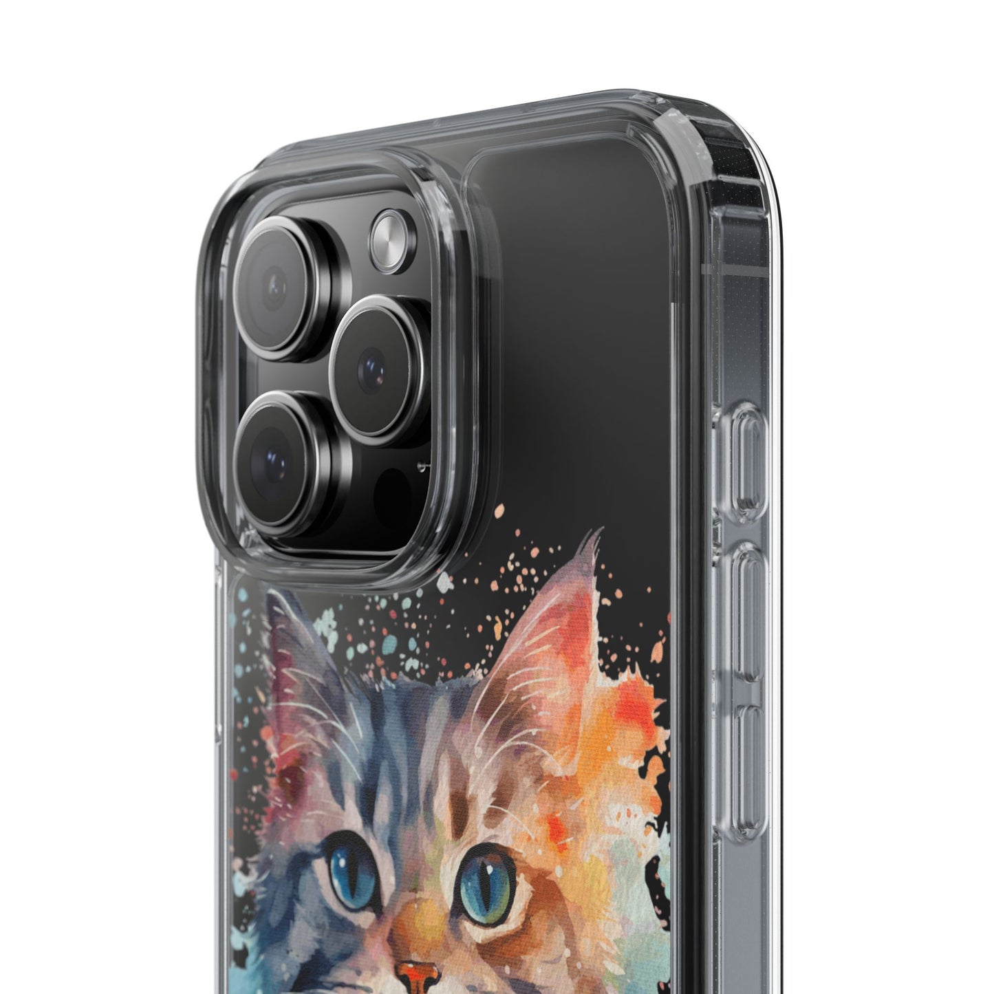 Artistic Cat Clear Case - Colorful Pet Lover Phone Cover