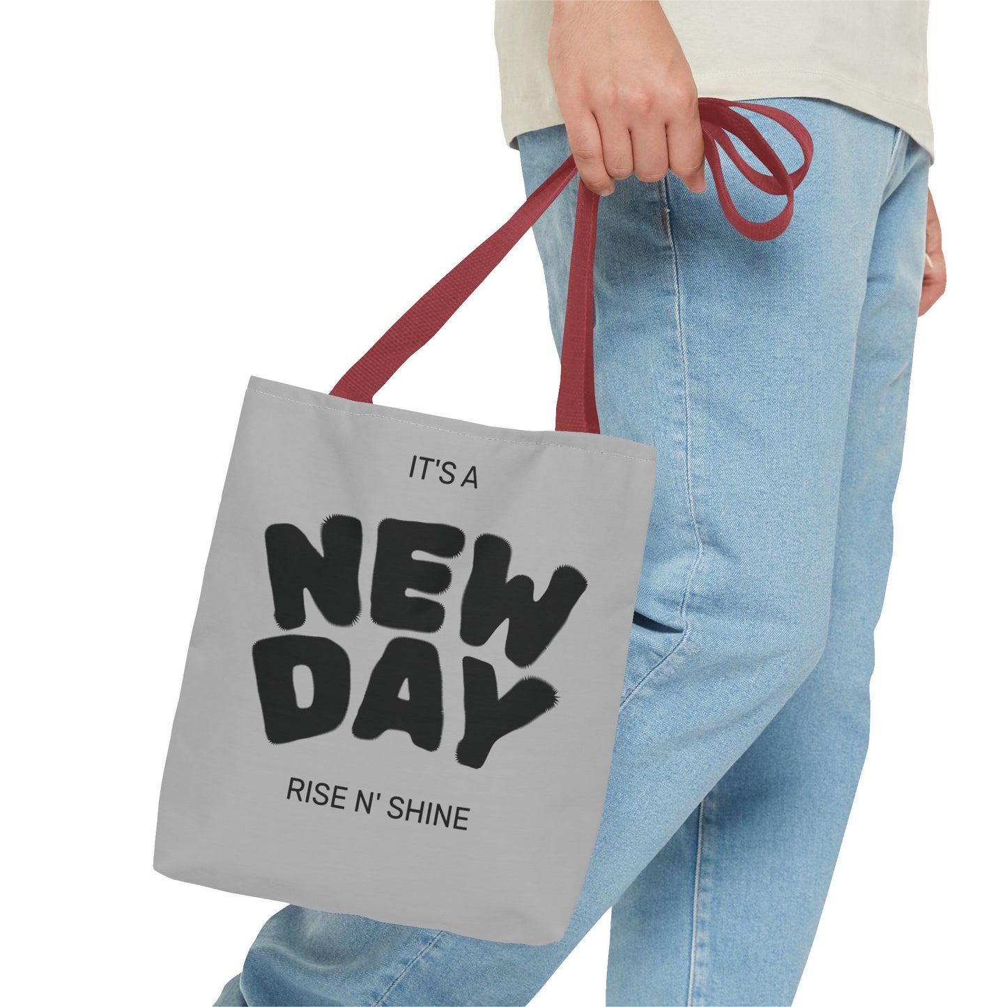 Joyful New Day Tote Bag - Inspirational Quote Carryall