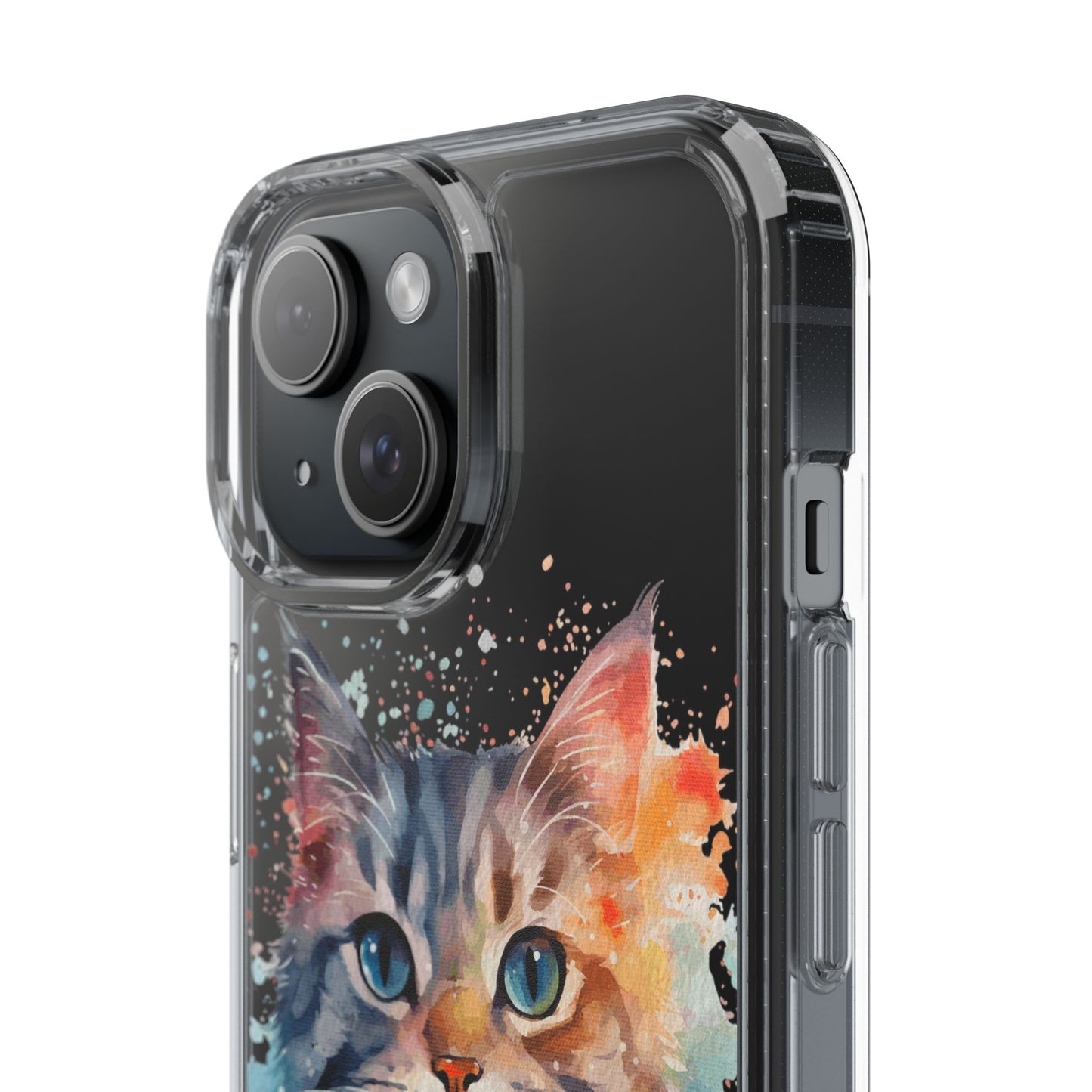 Artistic Cat Clear Case - Colorful Pet Lover Phone Cover