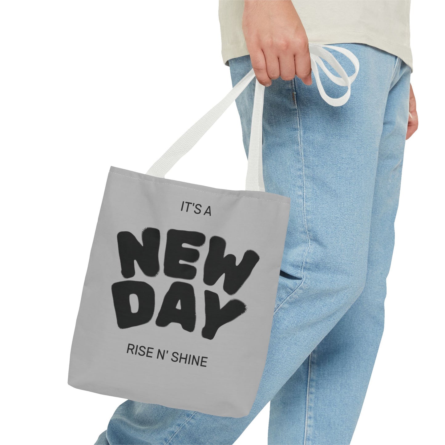 Joyful New Day Tote Bag - Inspirational Quote Carryall