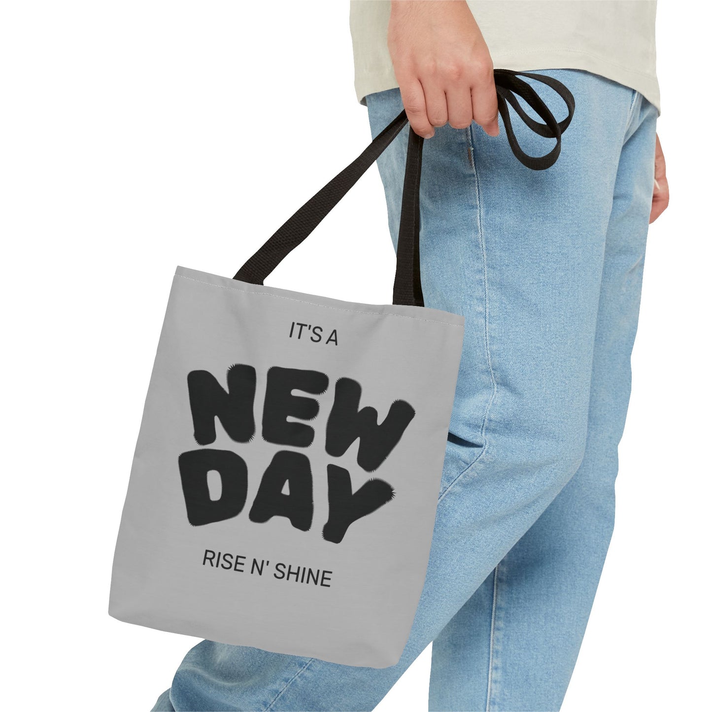 Joyful New Day Tote Bag - Inspirational Quote Carryall