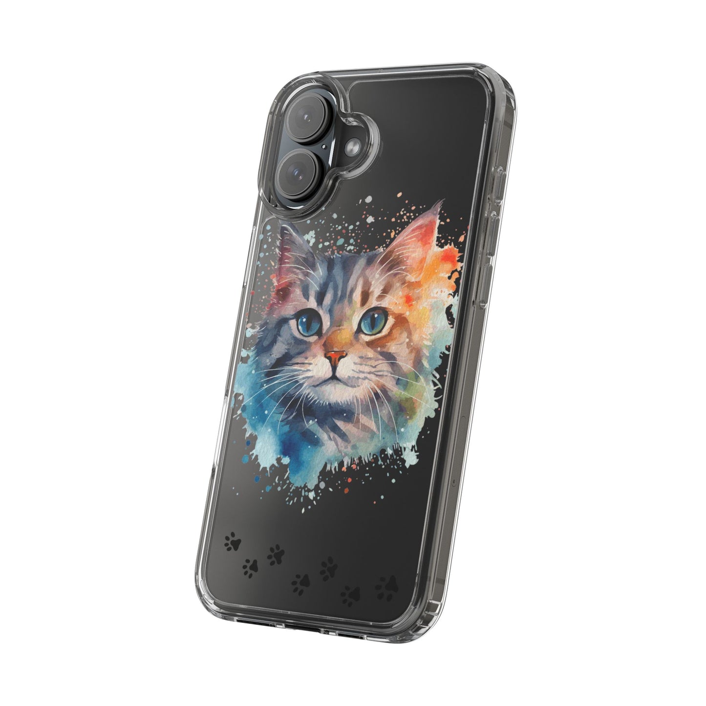 Artistic Cat Clear Case - Colorful Pet Lover Phone Cover