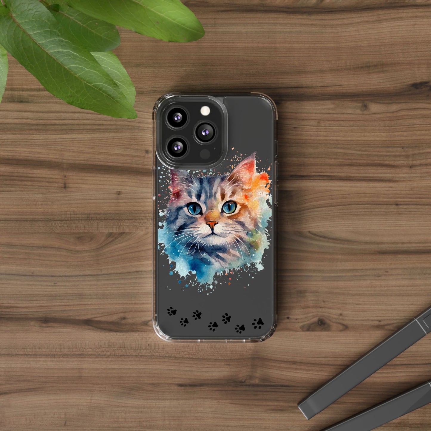 Artistic Cat Clear Case - Colorful Pet Lover Phone Cover