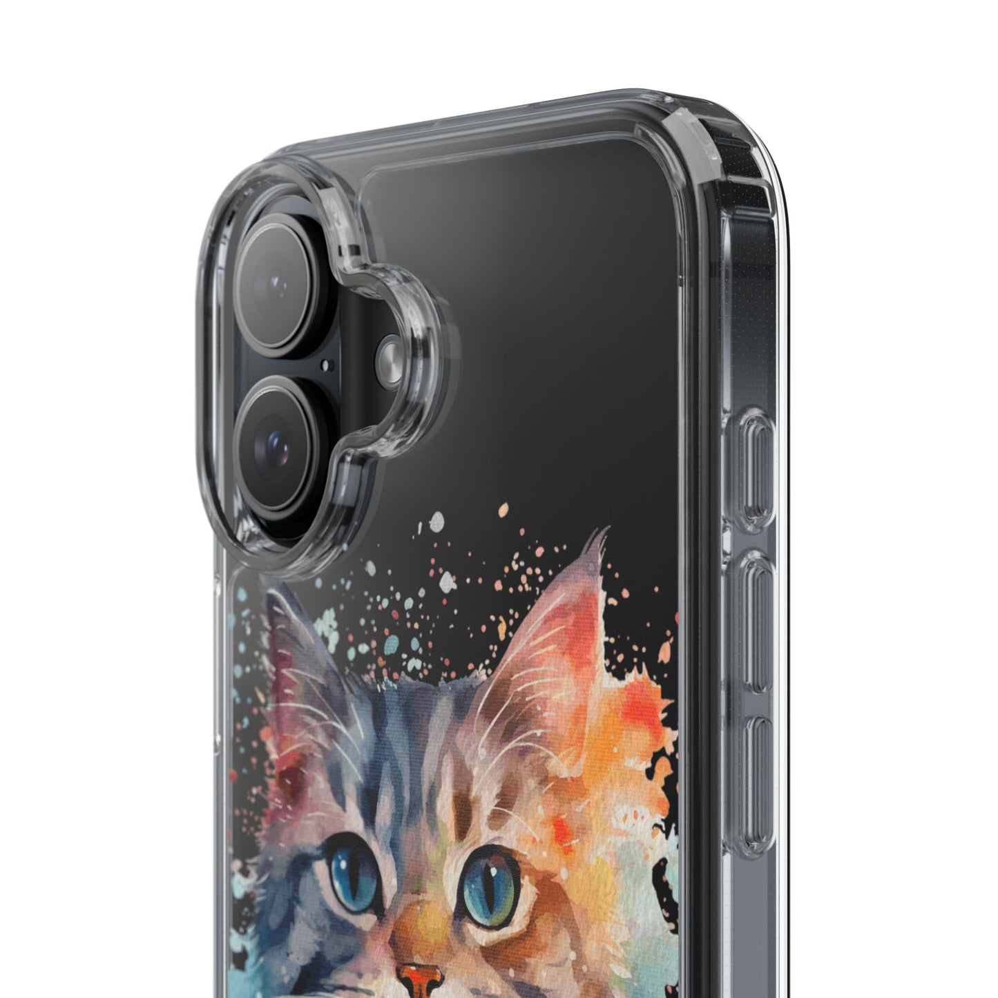 Artistic Cat Clear Case - Colorful Pet Lover Phone Cover