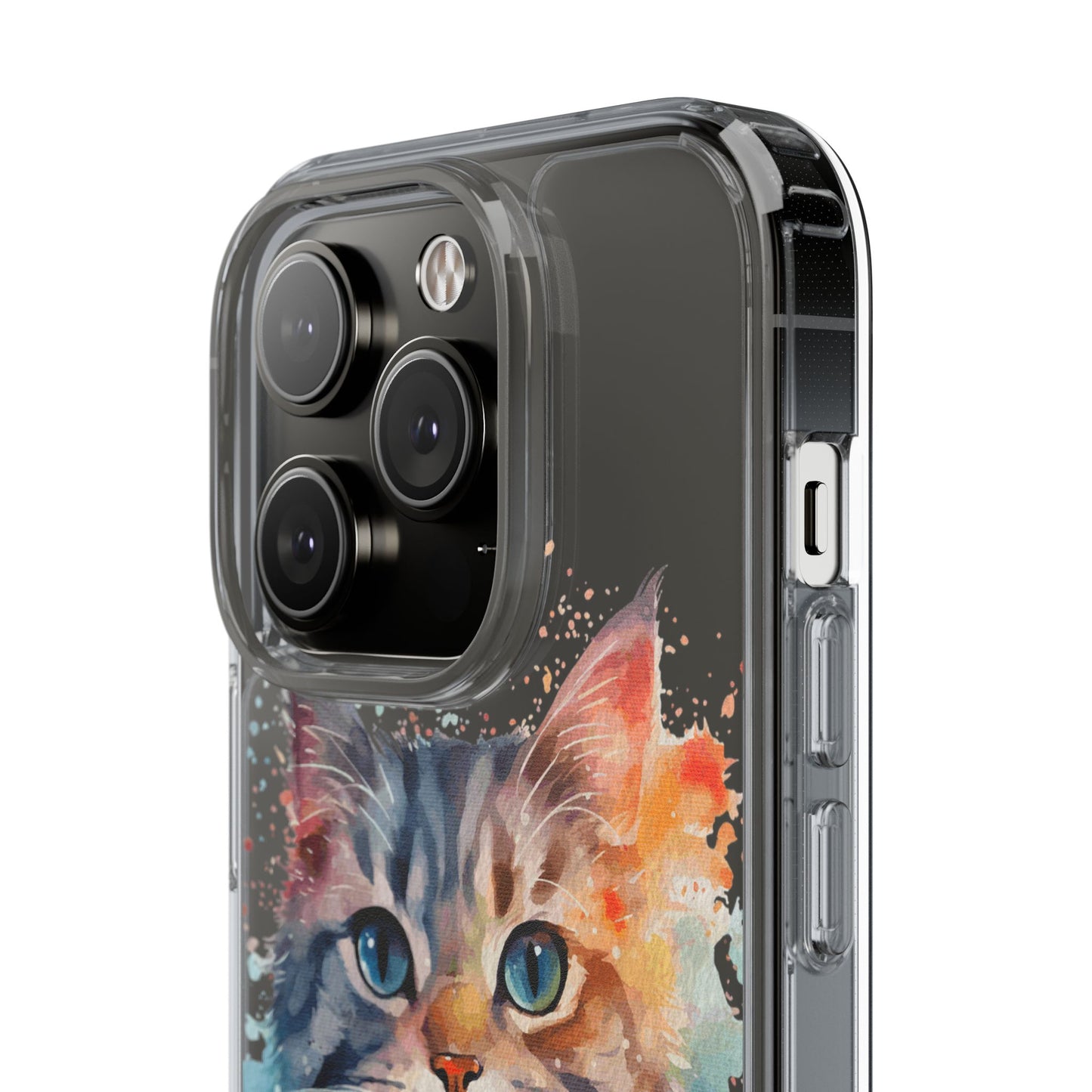 Artistic Cat Clear Case - Colorful Pet Lover Phone Cover
