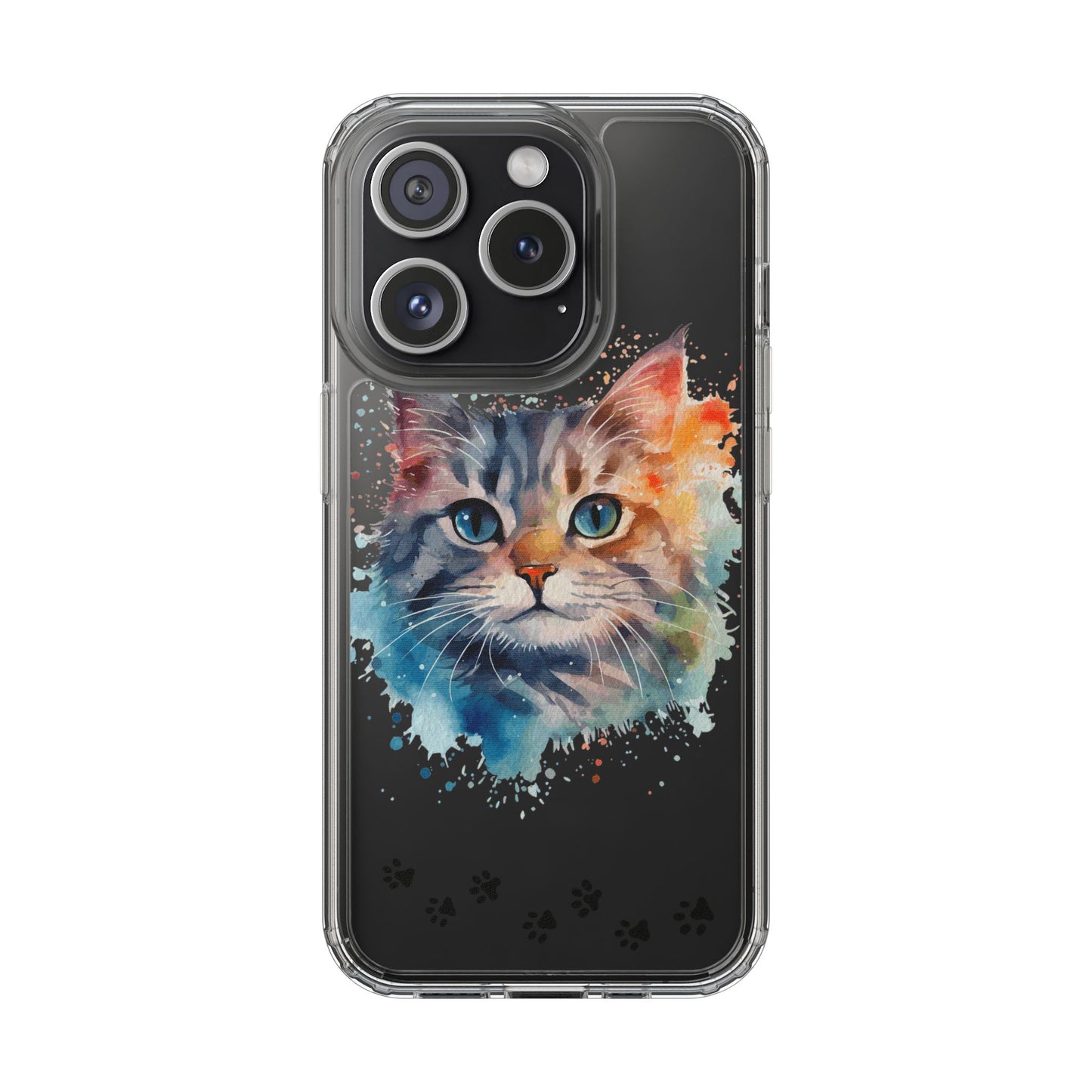 Artistic Cat Clear Case - Colorful Pet Lover Phone Cover