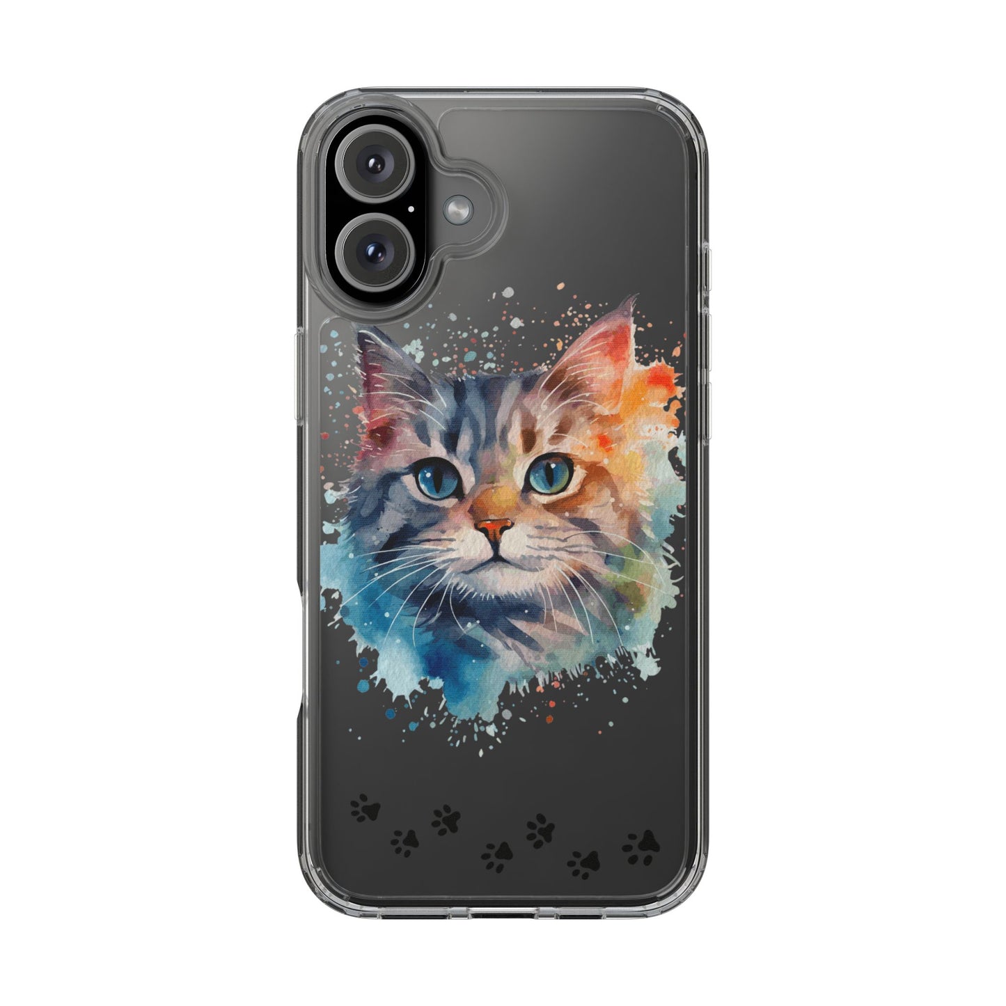 Artistic Cat Clear Case - Colorful Pet Lover Phone Cover