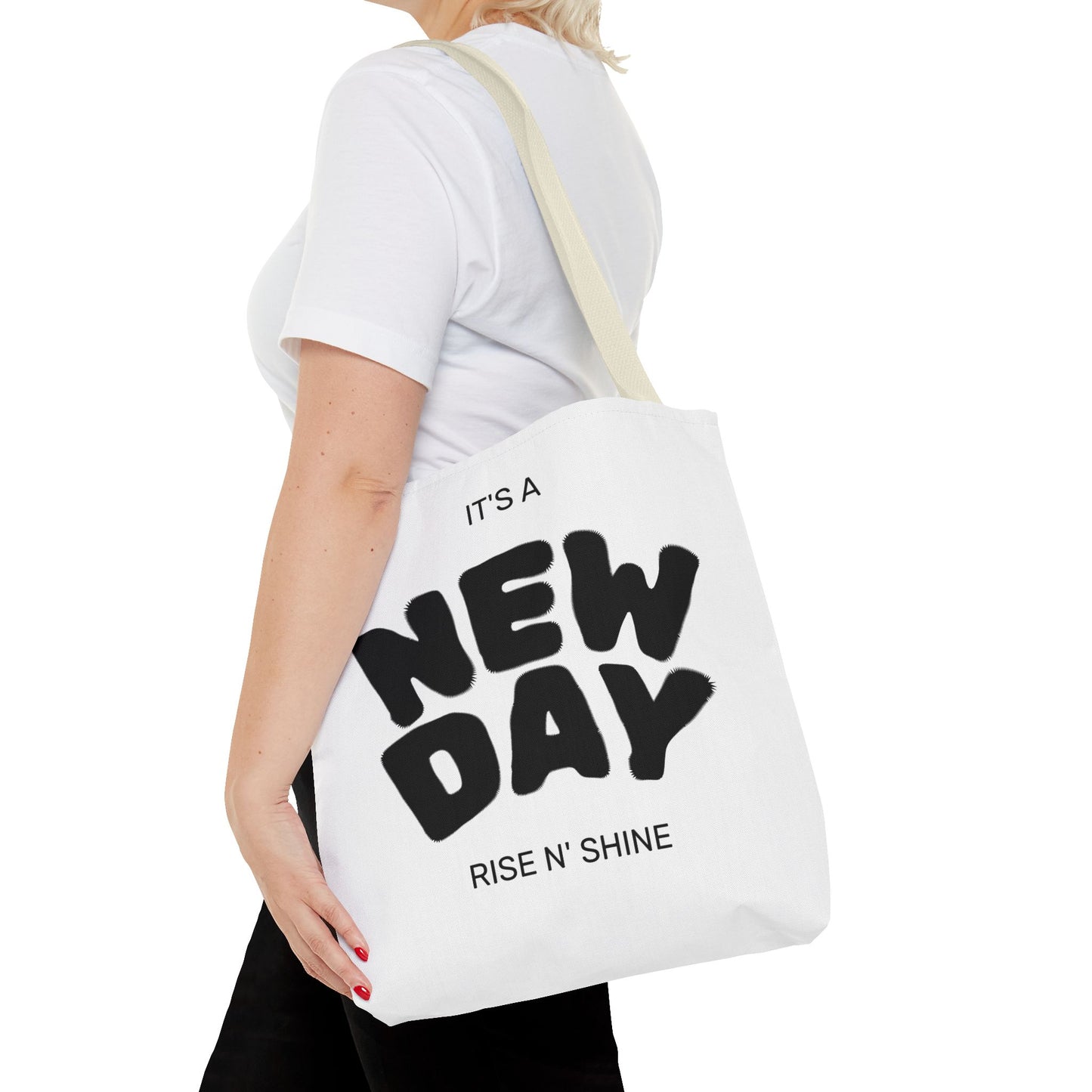 Joyful New Day Tote Bag - Inspirational Quote Carryall