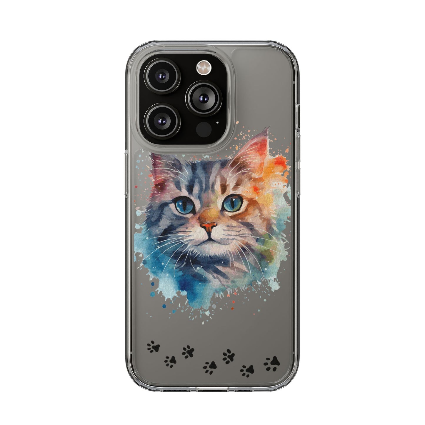 Artistic Cat Clear Case - Colorful Pet Lover Phone Cover