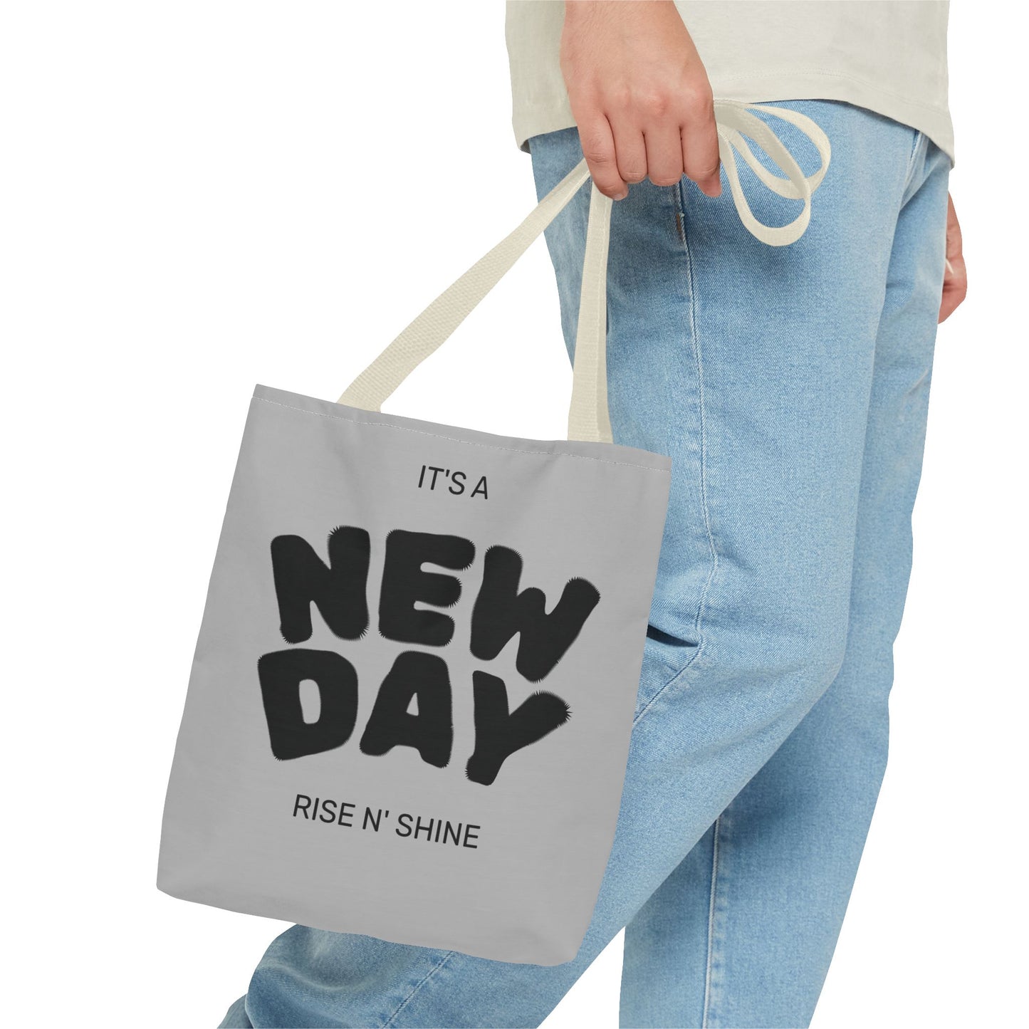 Joyful New Day Tote Bag - Inspirational Quote Carryall