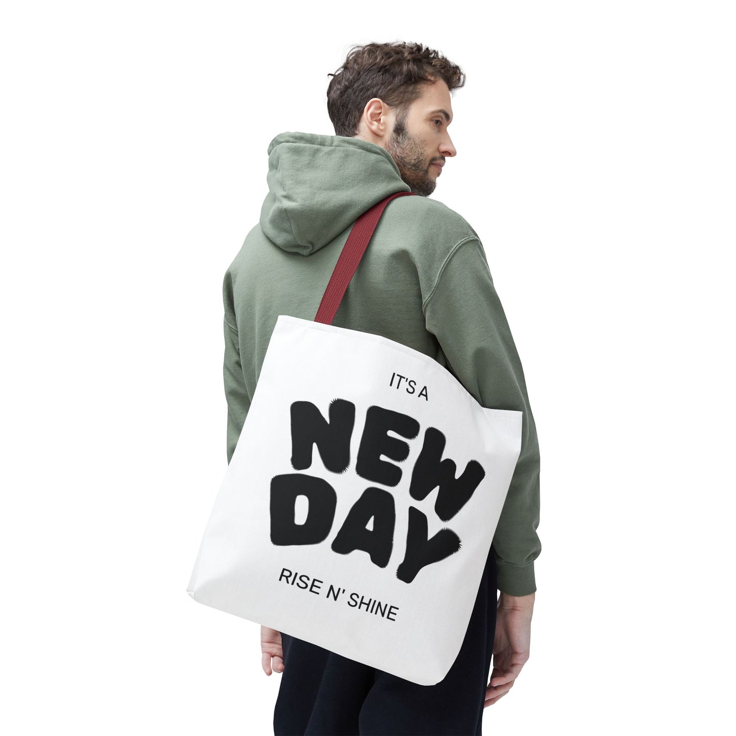 Joyful New Day Tote Bag - Inspirational Quote Carryall