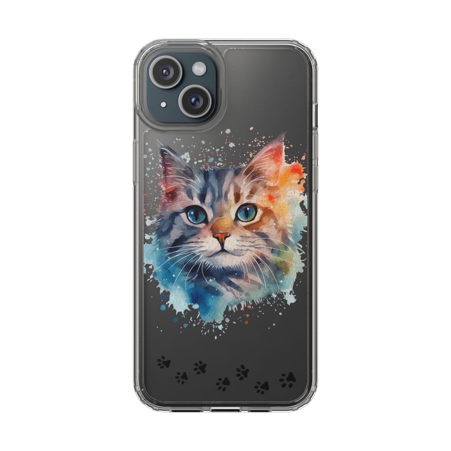 Artistic Cat Clear Case - Colorful Pet Lover Phone Cover