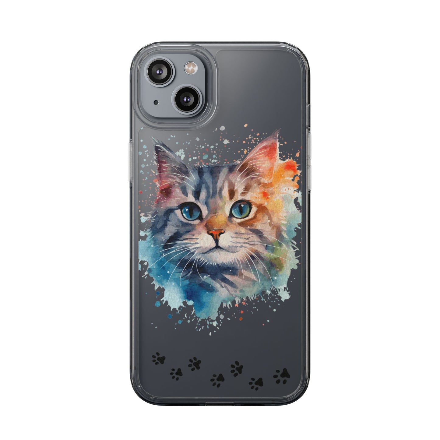 Artistic Cat Clear Case - Colorful Pet Lover Phone Cover