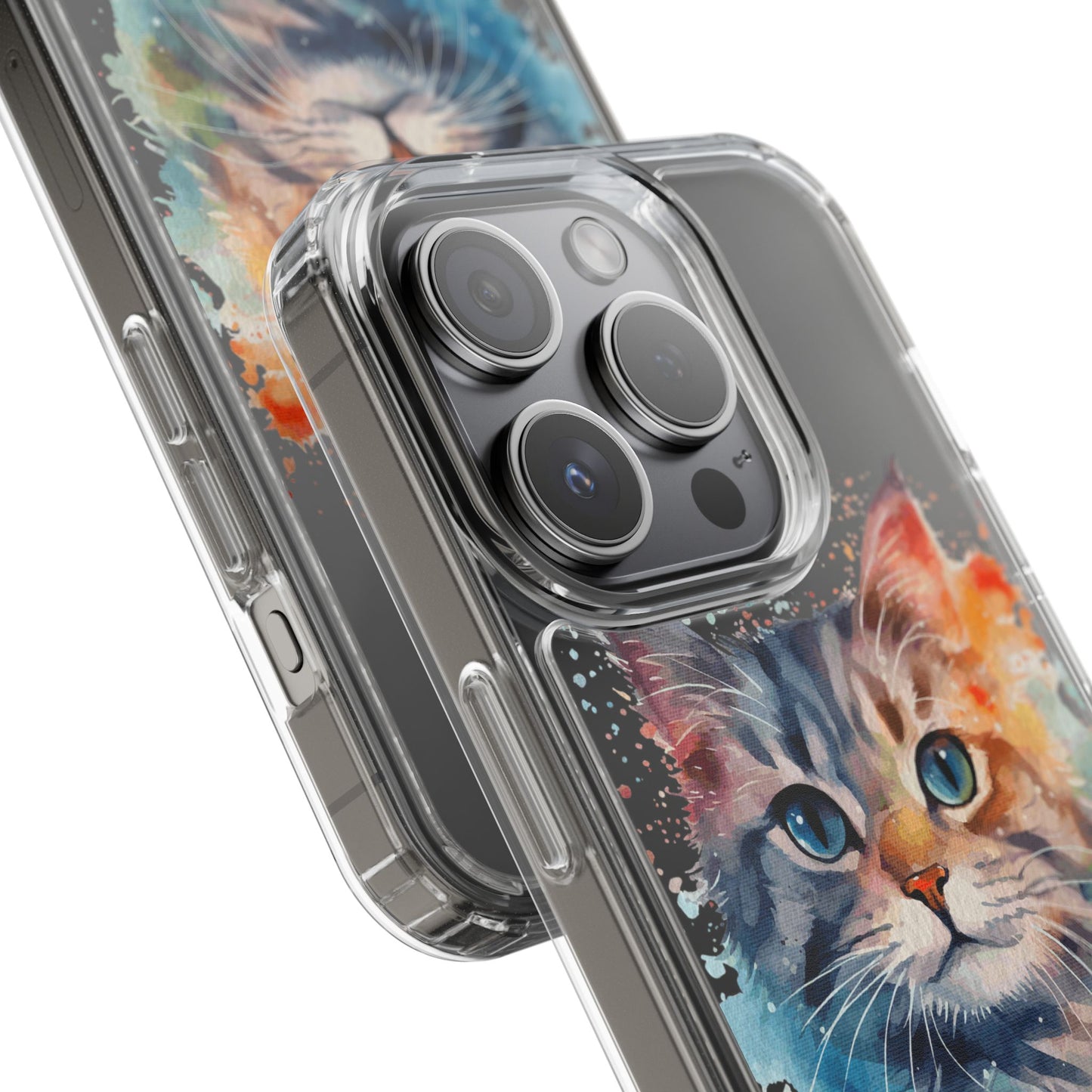 Artistic Cat Clear Case - Colorful Pet Lover Phone Cover