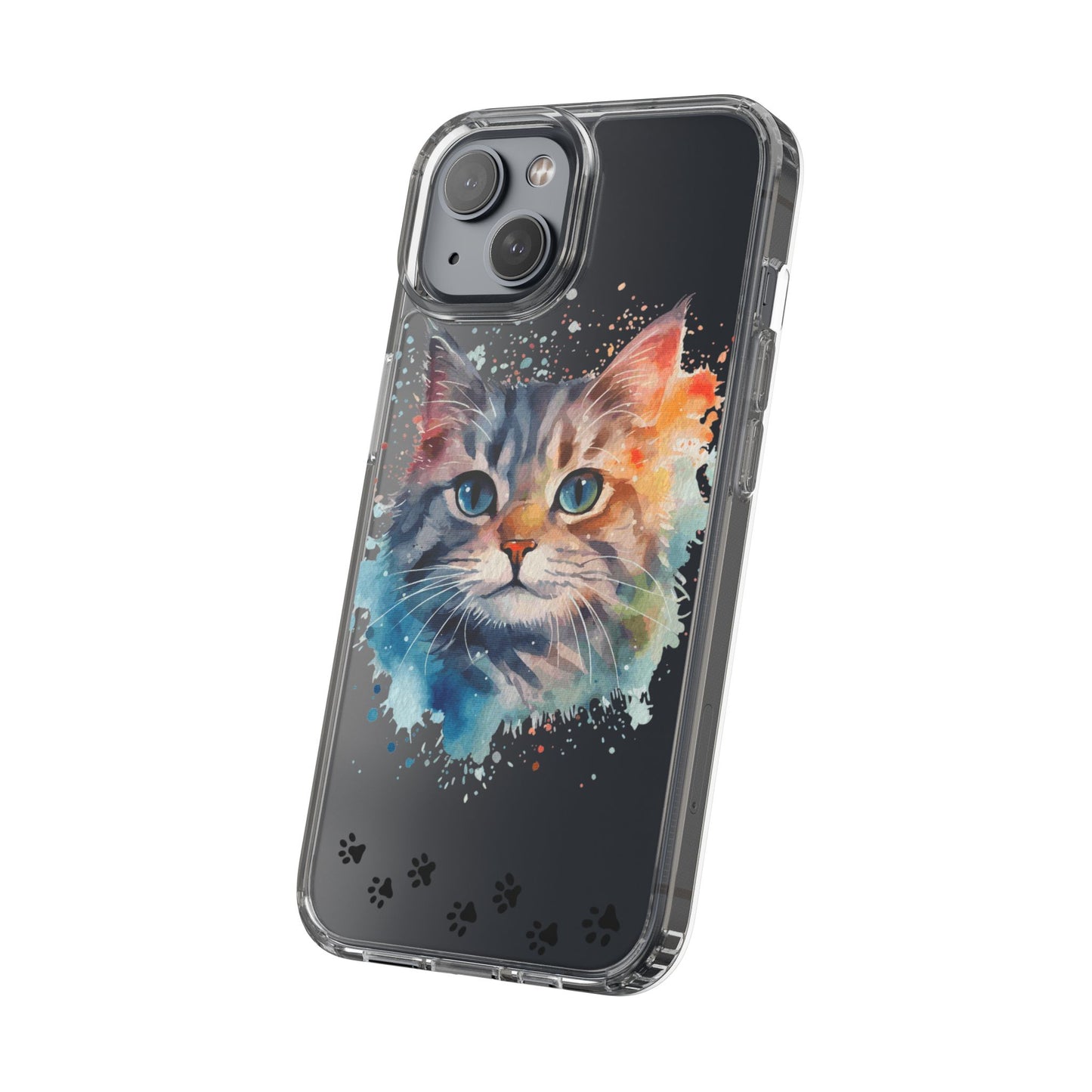 Artistic Cat Clear Case - Colorful Pet Lover Phone Cover