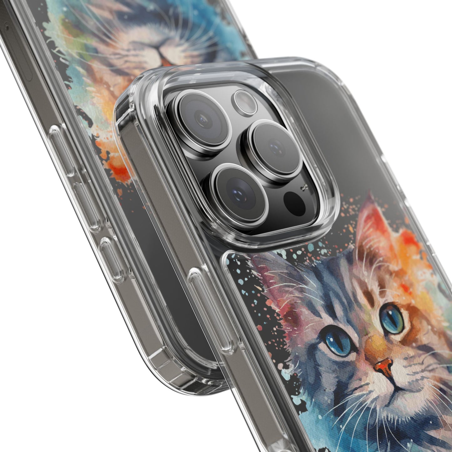 Artistic Cat Clear Case - Colorful Pet Lover Phone Cover
