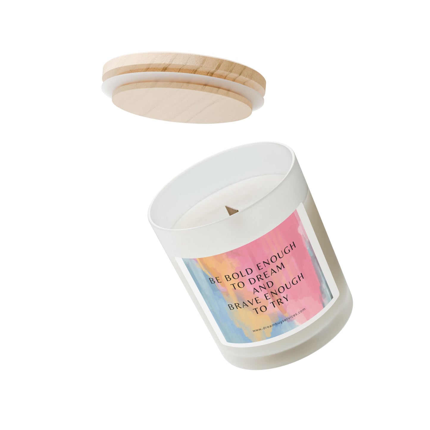 Inspirational Frosted Glass Candle - 11oz, 'Be Bold Enough to Dream'