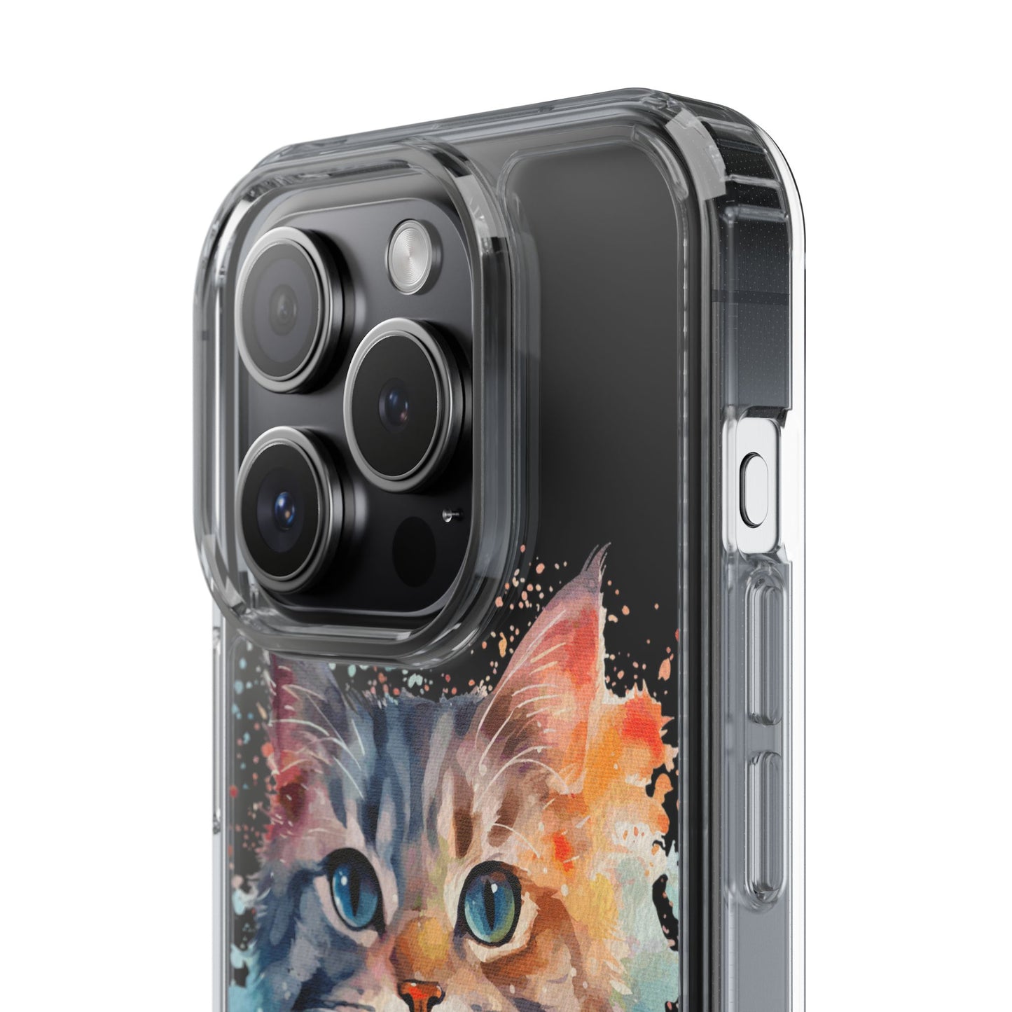 Artistic Cat Clear Case - Colorful Pet Lover Phone Cover