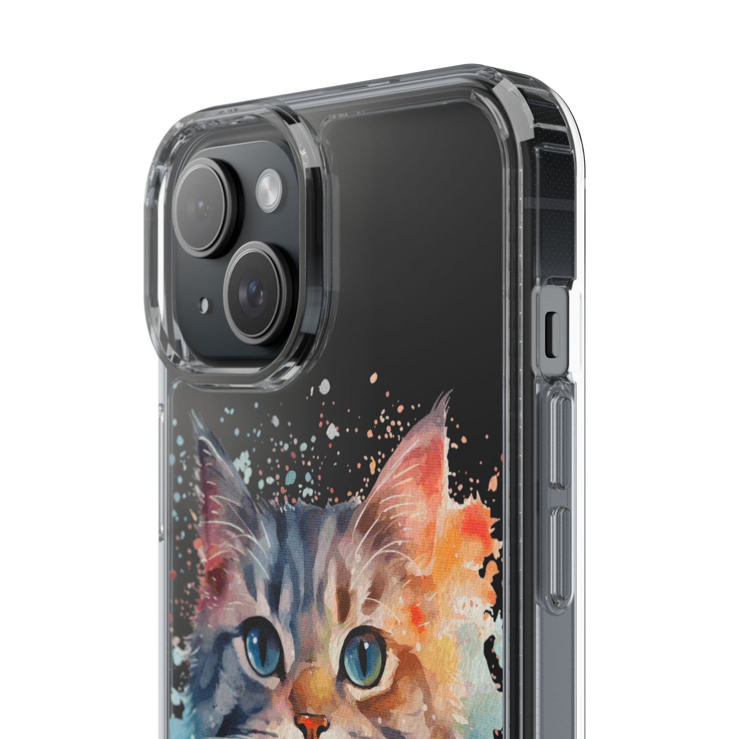 Artistic Cat Clear Case - Colorful Pet Lover Phone Cover
