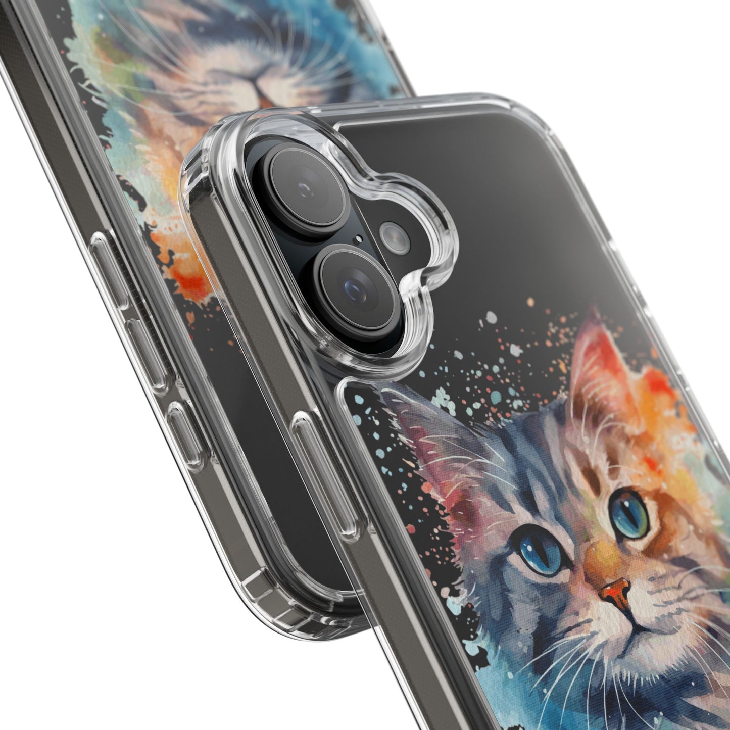 Artistic Cat Clear Case - Colorful Pet Lover Phone Cover
