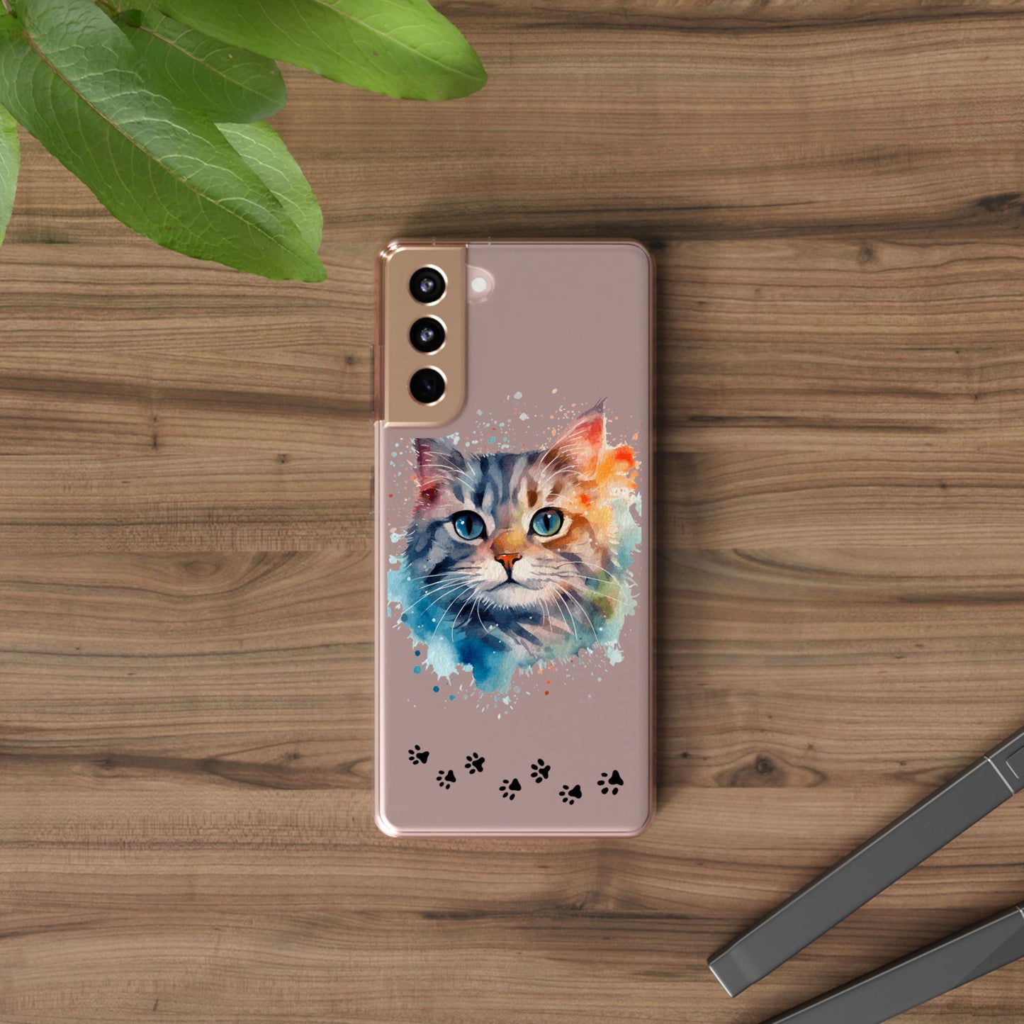 Artistic Cat Clear Case - Colorful Pet Lover Phone Cover