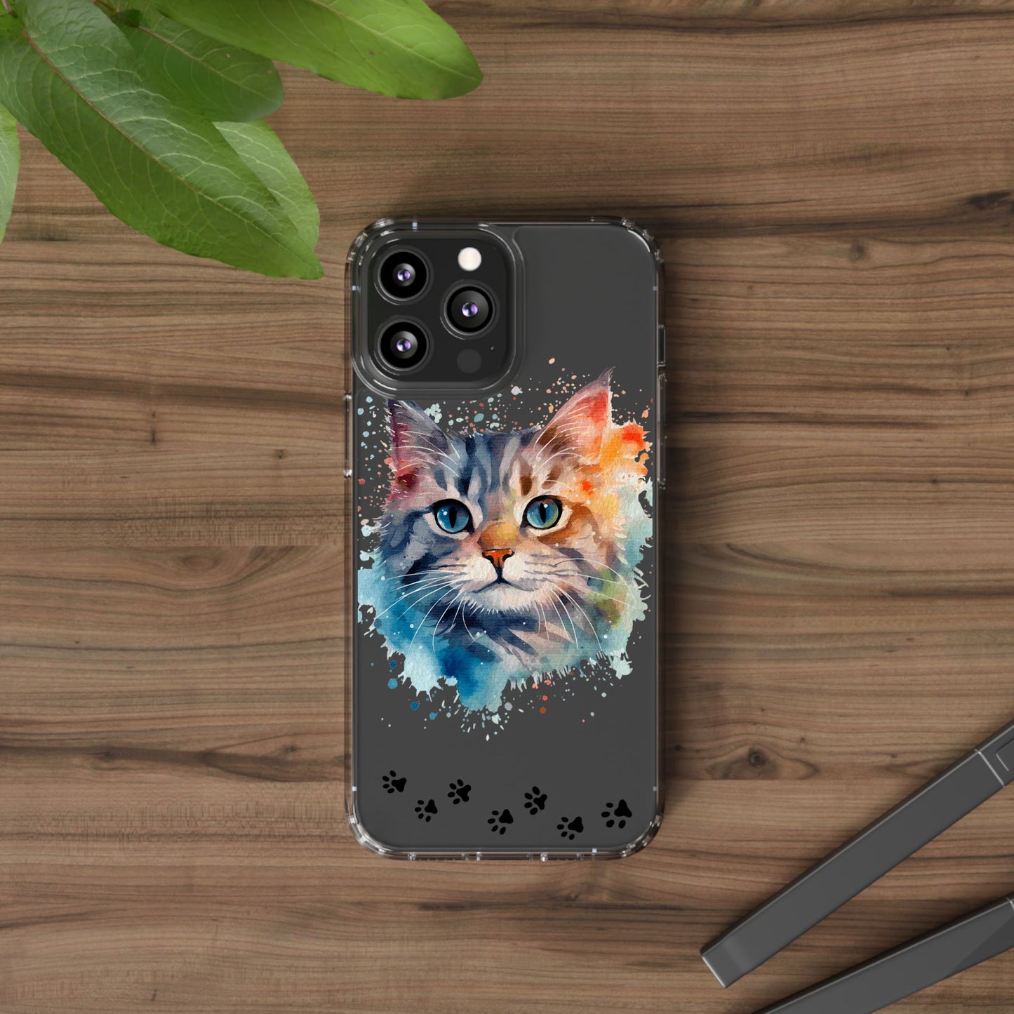 Artistic Cat Clear Case - Colorful Pet Lover Phone Cover