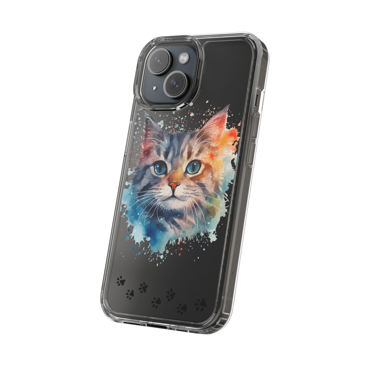Artistic Cat Clear Case - Colorful Pet Lover Phone Cover