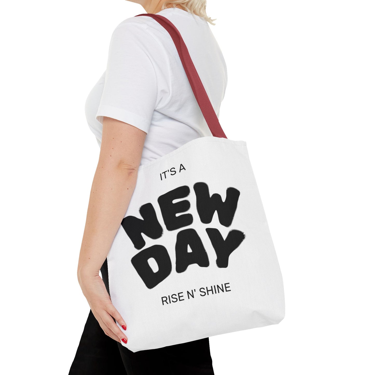 Joyful New Day Tote Bag - Inspirational Quote Carryall