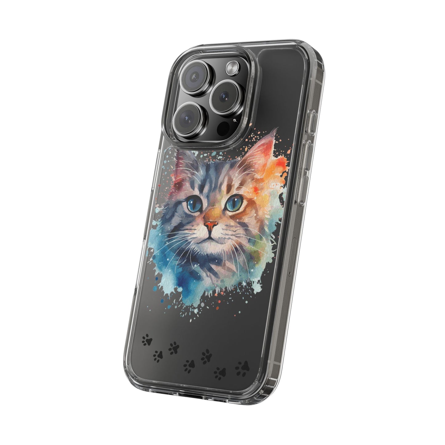Artistic Cat Clear Case - Colorful Pet Lover Phone Cover