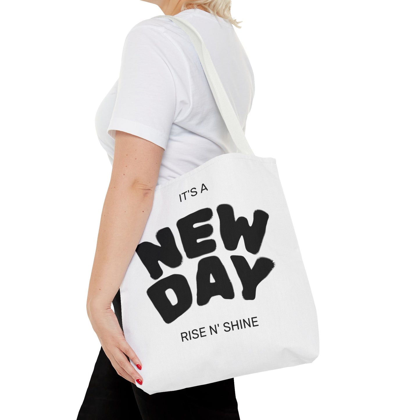 Joyful New Day Tote Bag - Inspirational Quote Carryall