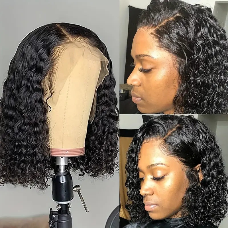 13x4x1 Lace Closed Synthetic Non-toxic Wig Short Bob Jerry Curly Hair Wig 14 Inch Non-adhesive Lace, 14 Inch Suitable For The Whole Scene
