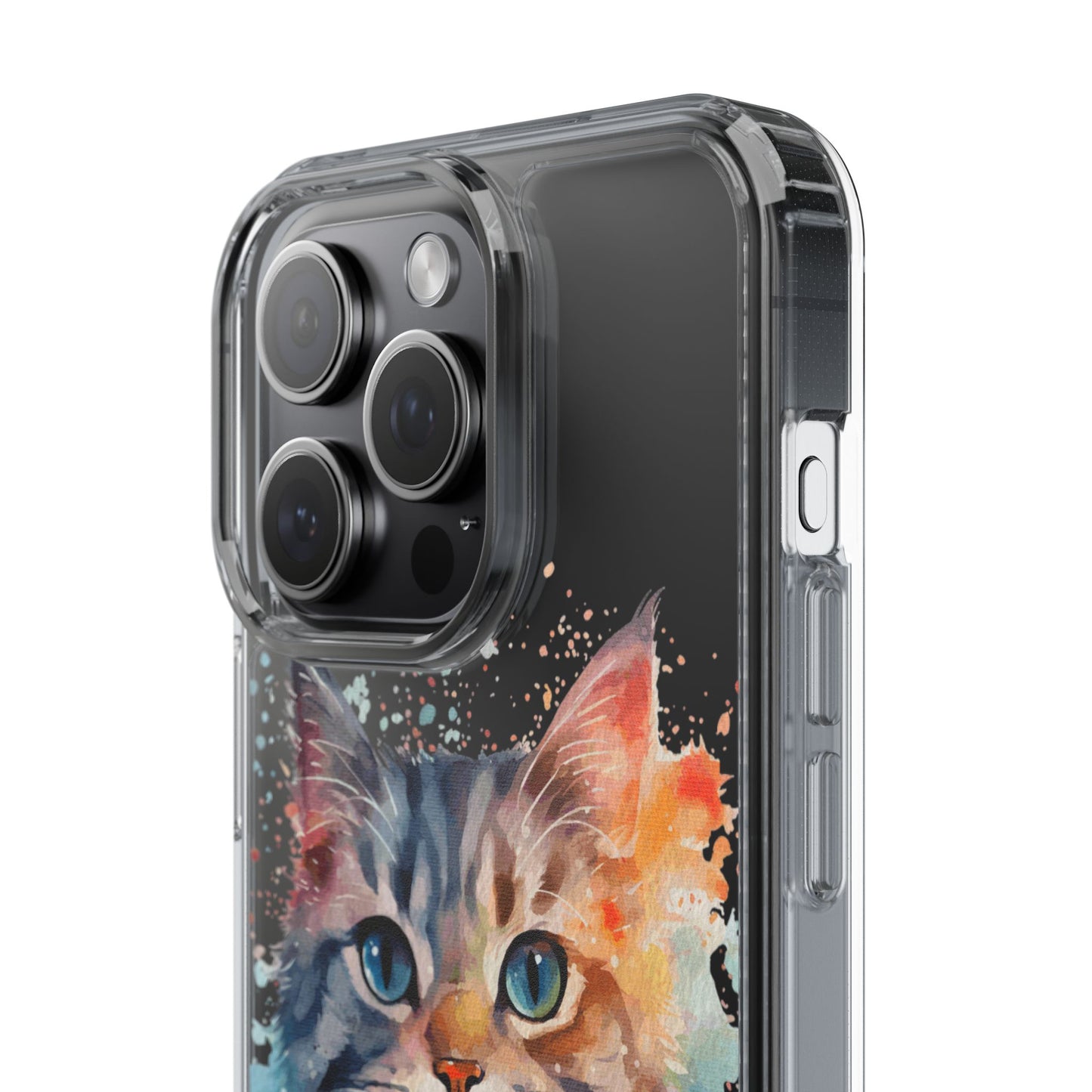 Artistic Cat Clear Case - Colorful Pet Lover Phone Cover