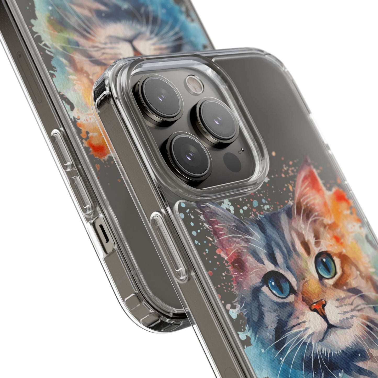 Artistic Cat Clear Case - Colorful Pet Lover Phone Cover