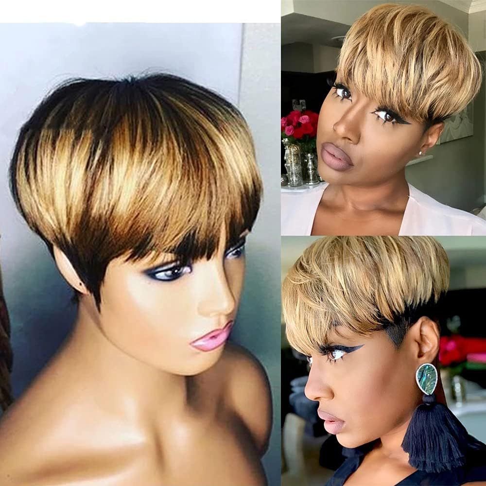 Brazil Hair Multi-color Non-toxic Wig, Straight Hair Style, Ladies Wig, Human Hair Mechanism, Elf Wig, Suitable For The Whole Scene.