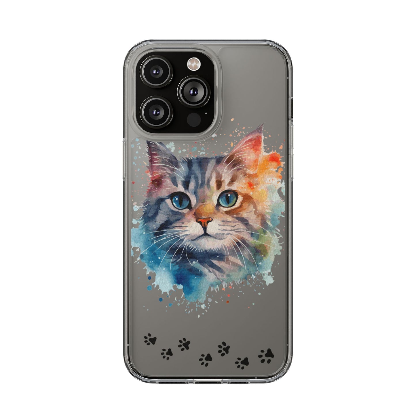 Artistic Cat Clear Case - Colorful Pet Lover Phone Cover