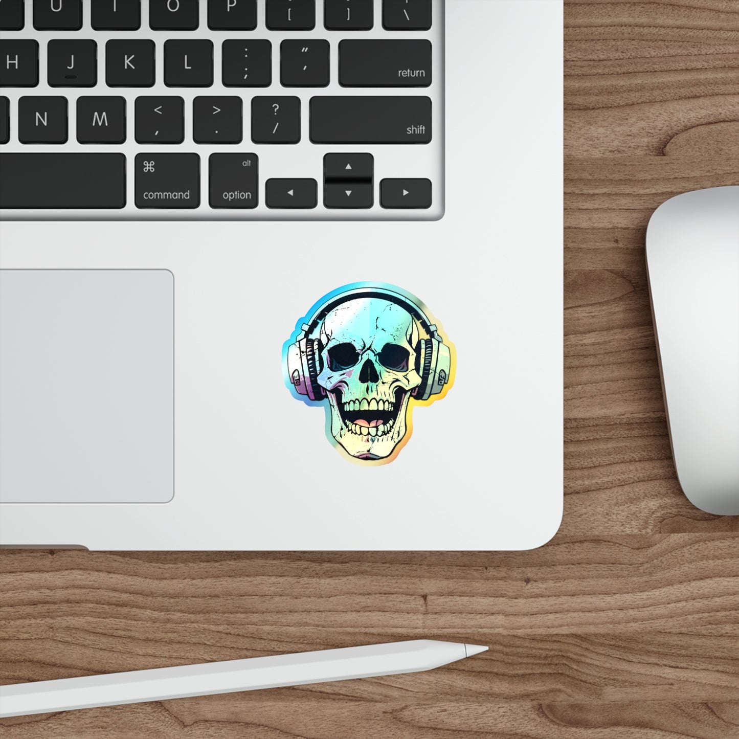 Holographic Skull Headphone Die-Cut Stickers – Bold & Vibrant Decals for Skaters and Music Lovers