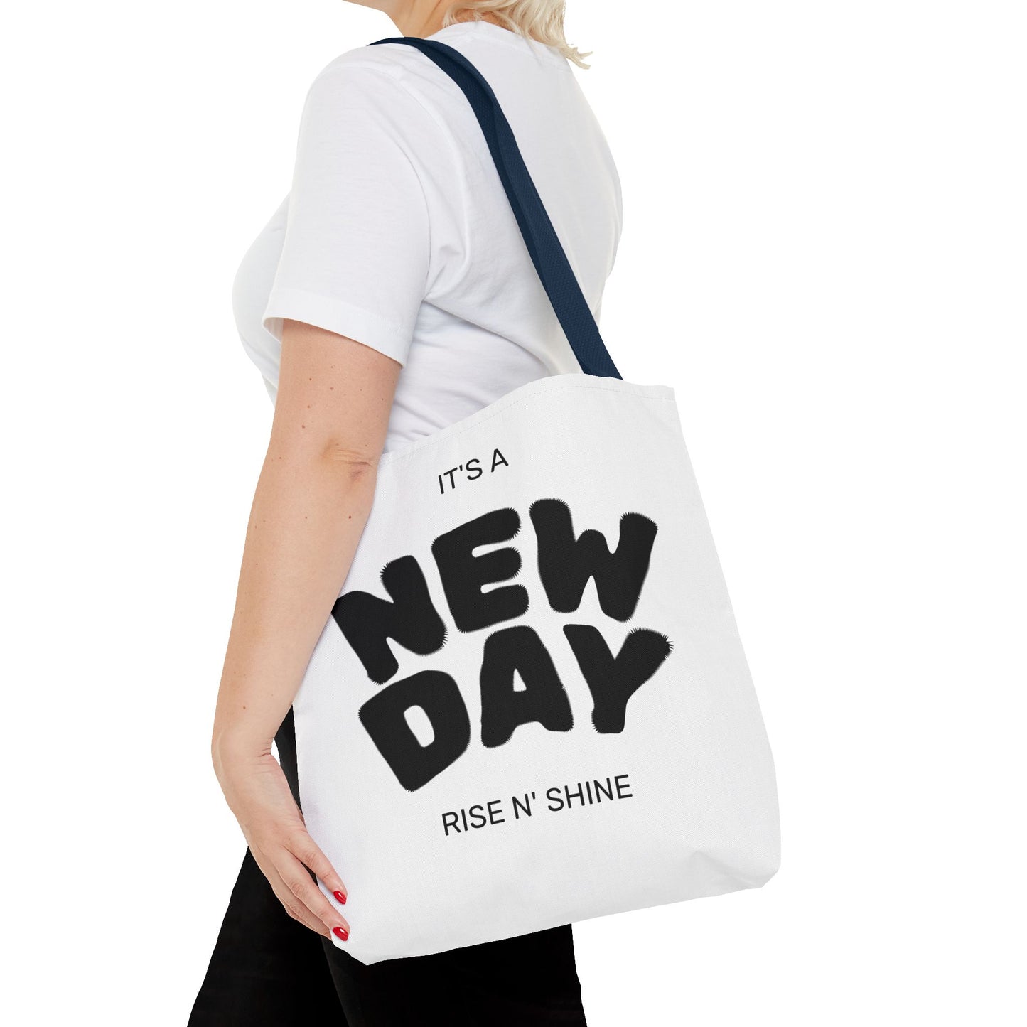 Joyful New Day Tote Bag - Inspirational Quote Carryall