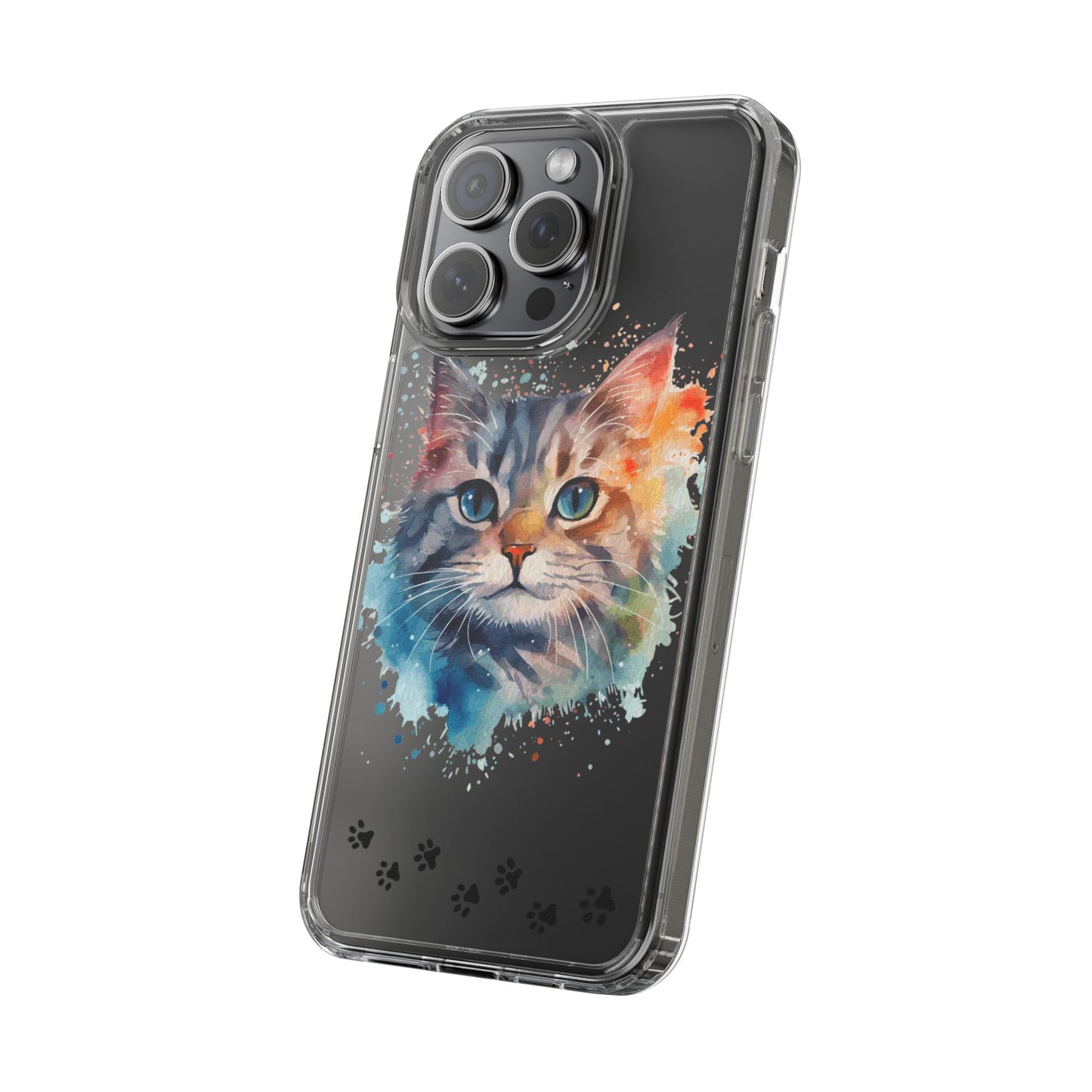 Artistic Cat Clear Case - Colorful Pet Lover Phone Cover