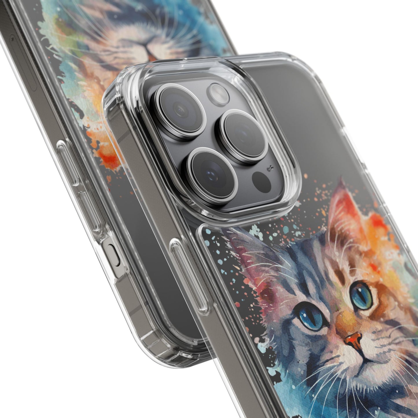 Artistic Cat Clear Case - Colorful Pet Lover Phone Cover