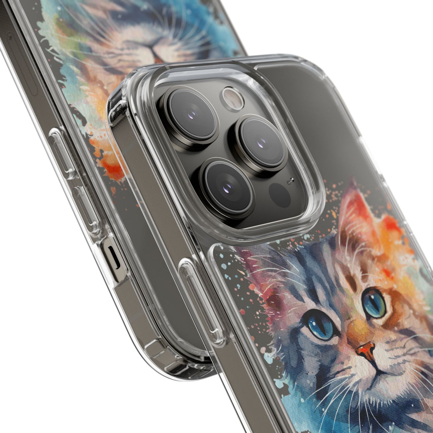Artistic Cat Clear Case - Colorful Pet Lover Phone Cover