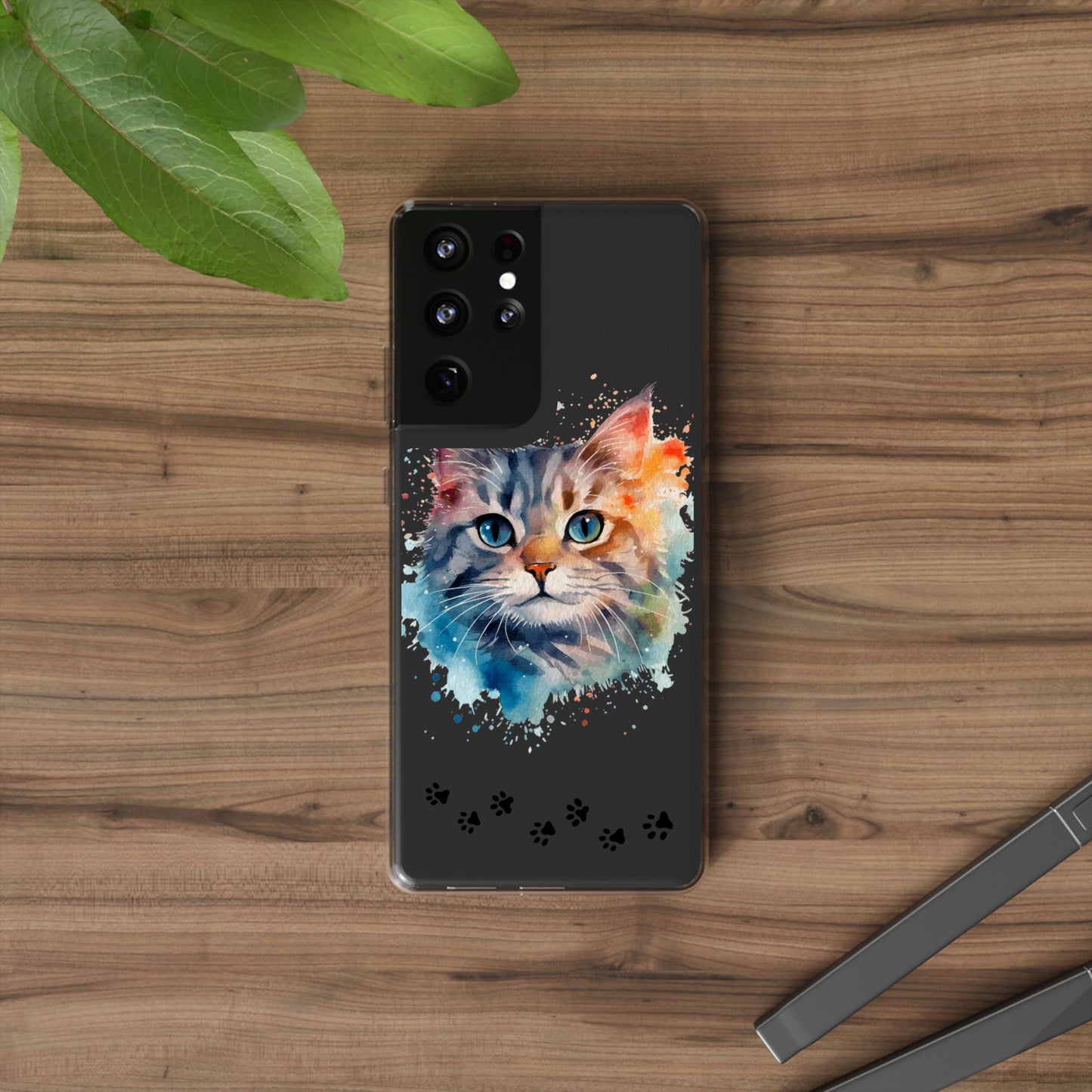 Artistic Cat Clear Case - Colorful Pet Lover Phone Cover
