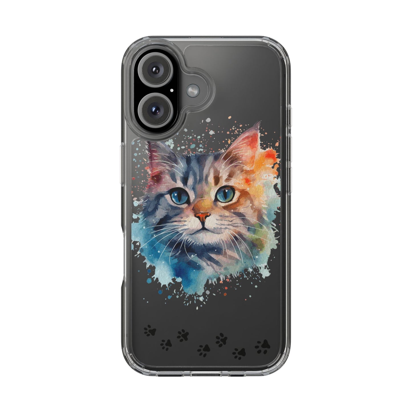 Artistic Cat Clear Case - Colorful Pet Lover Phone Cover