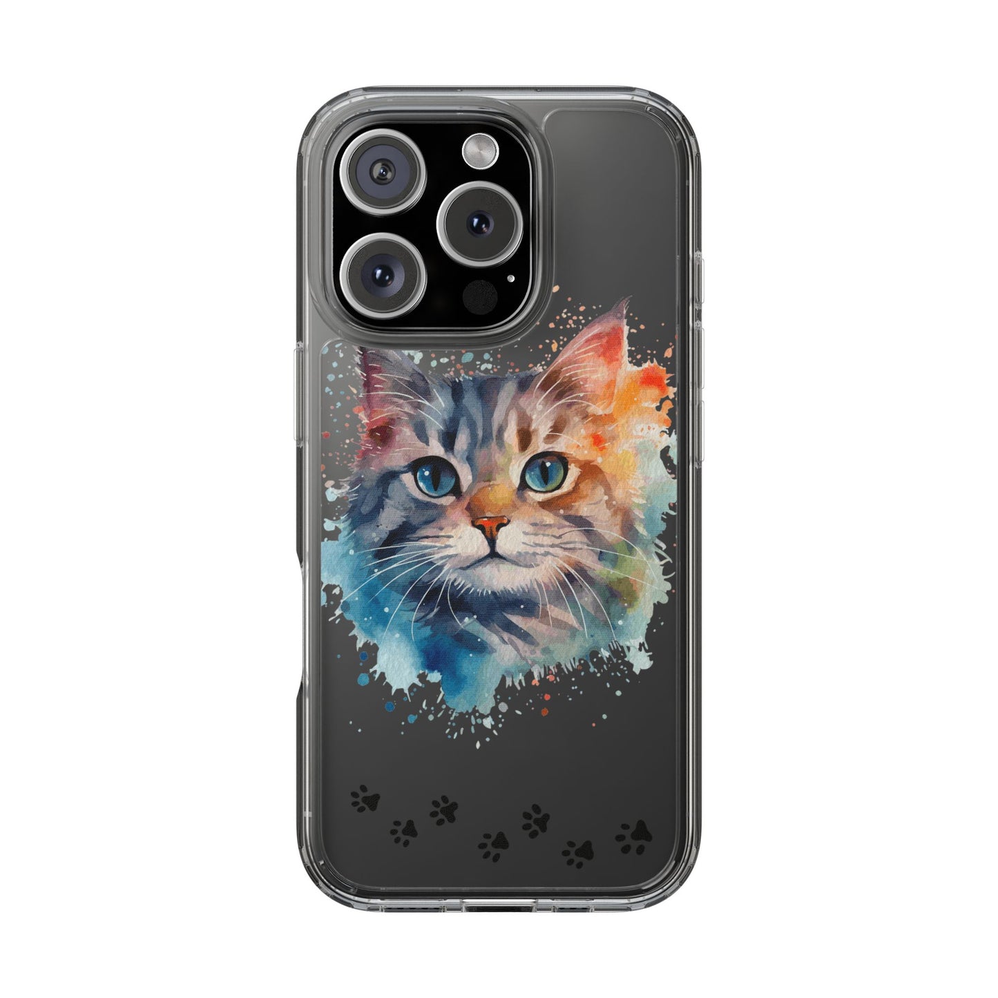 Artistic Cat Clear Case - Colorful Pet Lover Phone Cover
