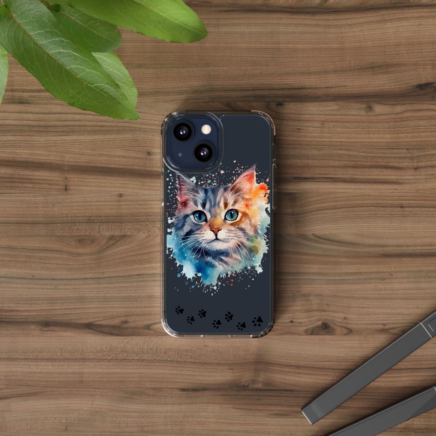 Artistic Cat Clear Case - Colorful Pet Lover Phone Cover